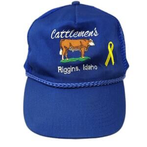 Cattlemen's Riggins Idaho Snapback Rope Trucker Hat Blue One Size Cobra